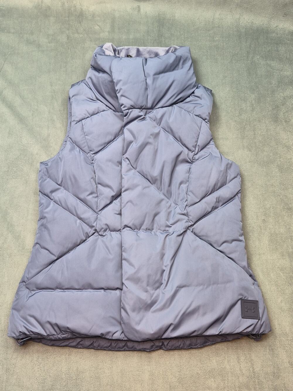 Under Armour Storm Down Vest Women M Slate Blue High Neck 1342793 Mid Length